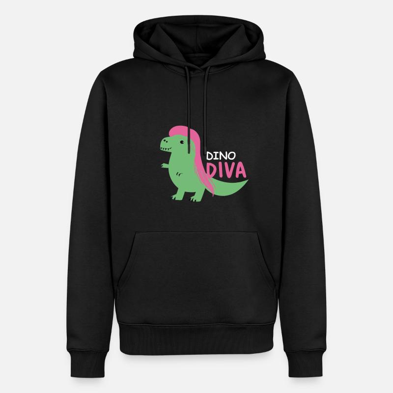 Dino Diva - Männer Premium Bio Hoodie - Schwarz