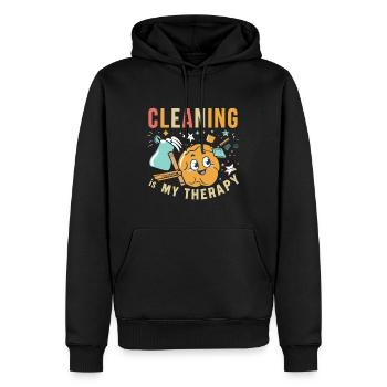 Hausfrau - Männer Premium Bio Hoodie - Schwarz - Vorne - Nico (187cm)