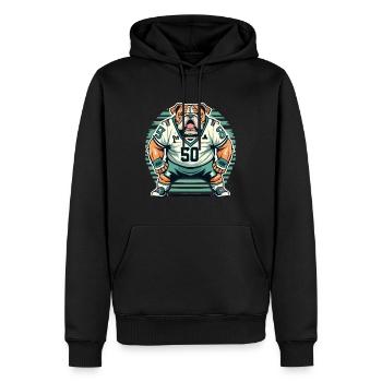 Rugby - Männer Premium Bio Hoodie - Schwarz - Vorne - Nico (187cm)
