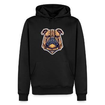 Bulldog - Männer Premium Bio Hoodie - Schwarz - Vorne - Nico (187cm)