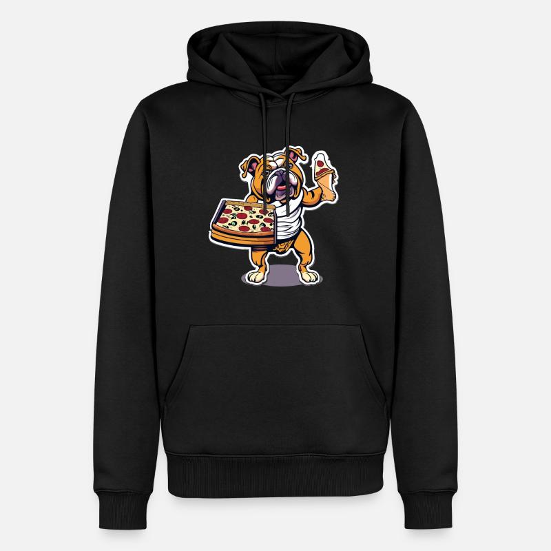 Pizza - Männer Premium Bio Hoodie - Schwarz