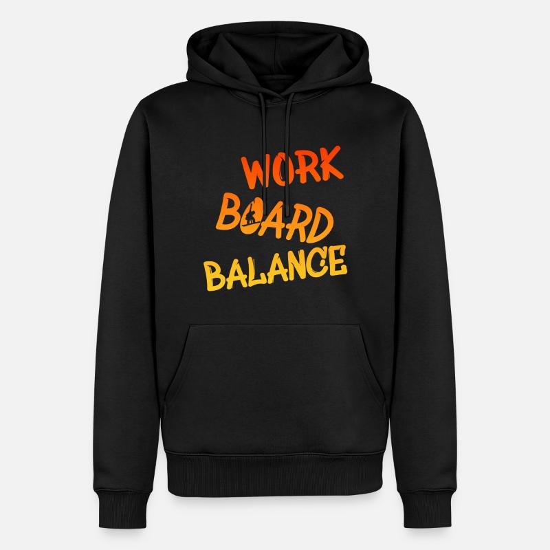 work board balance, snowboarding - Männer Premium Bio Hoodie - Schwarz