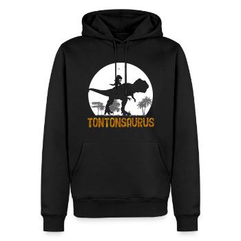 Tontonsaurus Mon Tonton Le Meileur Cadeau Homme - Sweat à capuche Premium bio Homme - noir - Devant - Nico (187cm)