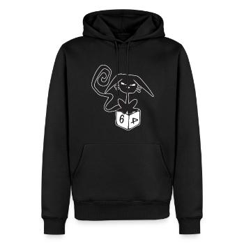 Dice Cat Funny Role Playing Cat RPG - Men’s Premium Organic Hoodie - black - Front - Nico (187cm)