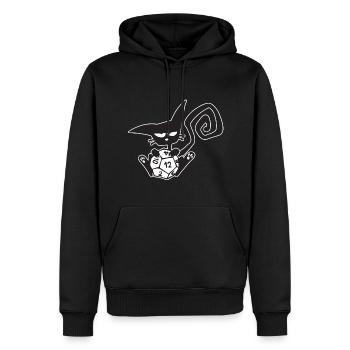 Dice Cat Funny Role Playing Cat RPG - Men’s Premium Organic Hoodie - black - Front - Nico (187cm)
