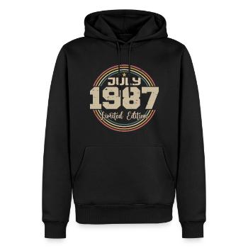 1987 Geburtstag Juli 1987 Geschenk Juli 1987 - Männer Premium Bio Hoodie - Schwarz - Vorne - Nico (187cm)