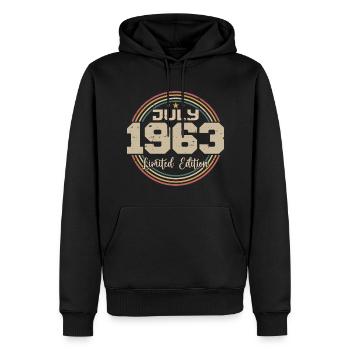 1963 Geburtstag Juli 1963 Geschenk Juli 1963 - Männer Premium Bio Hoodie - Schwarz - Vorne - Nico (187cm)