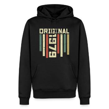 1979 Retro Gift 1979 45th Anniversary Gift - Men’s Premium Organic Hoodie - black - Front - Nico (187cm)