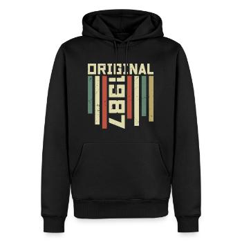 1987 Retro Gift 1987 37th Birthday Gift - Men’s Premium Organic Hoodie - black - Front - Nico (187cm)