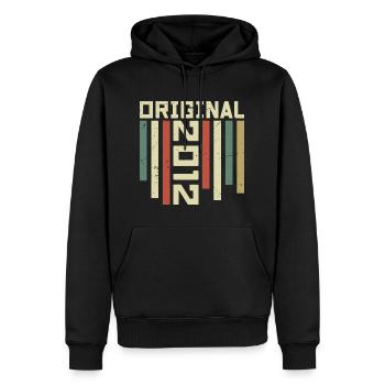 2012 Retro Geschenk 2012 12 Jahre Jubiläum Geschenk - Männer Premium Bio Hoodie - Schwarz - Vorne - Nico (187cm)