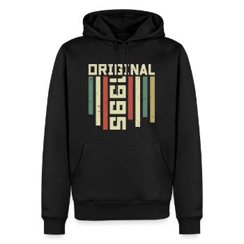 1995 Cadeau Rétro 1995 Cadeau Anniversaire 29 ans - Sweat à capuche Premium bio Homme - noir - Devant - Nico (187cm)
