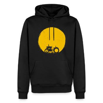 Tracteur Silhouette Tracteur Soleil Cadeau - Sweat à capuche Premium bio Homme - noir - Devant - Nico (187cm)