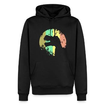 Dinosaure T-Rex Design - Sweat à capuche Premium bio Homme - noir - Devant - Nico (187cm)