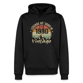 1980er Vintage 1980er Jahre Retro Geschenk zum Jubiläum der 1980er Jahre - Männer Premium Bio Hoodie - Schwarz - Vorne - Nico (187cm)