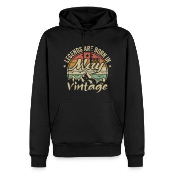 Mai 1980 Cadeau Anniversaire 1980 Vintage 1980 - Sweat à capuche Premium bio Homme - noir - Devant - Nico (187cm)