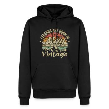 Mai 1976 Geburtstagsgeschenk 1976 Jahrgang 1976 - Männer Premium Bio Hoodie - Schwarz - Vorne - Nico (187cm)