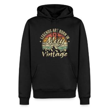 Mai 1972 Cadeau Anniversaire 1972 Vintage 1972 - Sweat à capuche Premium bio Homme - noir - Devant - Nico (187cm)