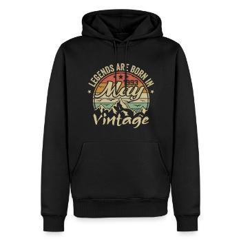 Mai 1993 Geburtstagsgeschenk 1993 Jahrgang 1993 - Männer Premium Bio Hoodie - Schwarz - Vorne - Nico (187cm)