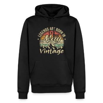 Mai 1960 Cadeau Anniversaire 1960 Vintage 1960 - Sweat à capuche Premium bio Homme - noir - Devant - Nico (187cm)