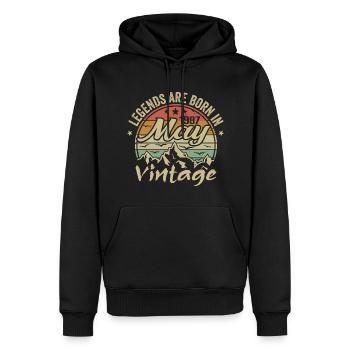 Mai 1987 Geburtstagsgeschenk 1987 Jahrgang 1987 - Männer Premium Bio Hoodie - Schwarz - Vorne - Nico (187cm)