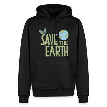 Save The Earth Nachhaltig Klimawandel - Männer Premium Bio Hoodie - Schwarz - Vorne - Nico (187cm)