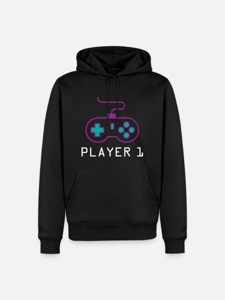 Player 1 Gamer - Men’s Premium Organic Hoodie - black