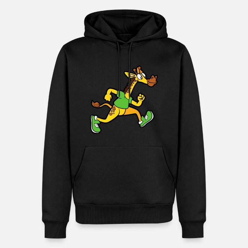 Girafe sprinter jogging athlétisme - Sweat à capuche Premium bio Homme - noir