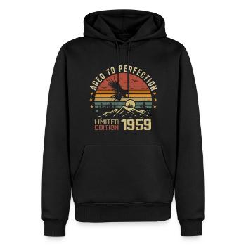 Vintage 1959 Edition Limitée 1959 Retro 1959 - Sweat à capuche Premium bio Homme - noir - Devant - Nico (187cm)
