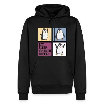 eisbader bain de glace hiverbader manger sommeil bain de glace - Sweat à capuche Premium bio Homme - noir - Devant - Nico (187cm)