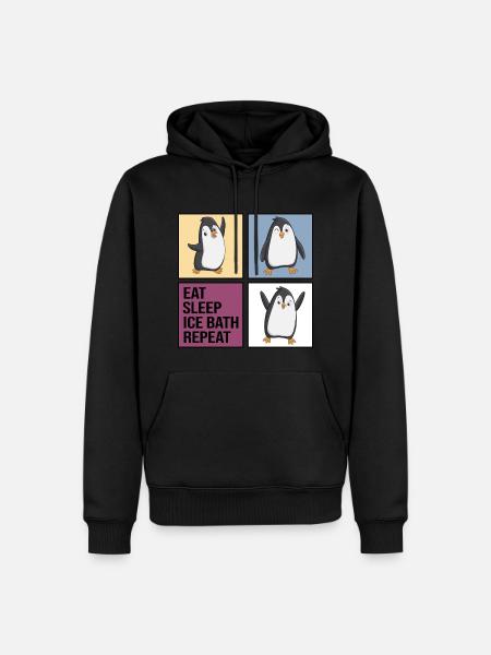 eisbader icebath winterbader eat sleep ice bath - Men’s Premium Organic Hoodie - black