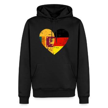 Sri Lanka Germany Flag Heart - Men’s Premium Organic Hoodie - black - Front - Nico (187cm)