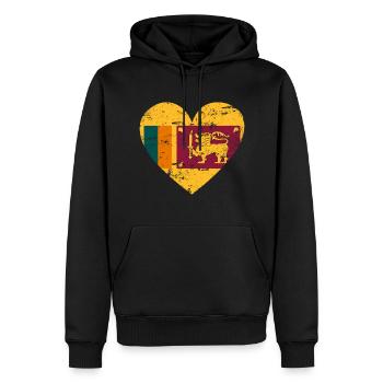 Sri Lanka Flag Heart - Men’s Premium Organic Hoodie - black - Front - Nico (187cm)