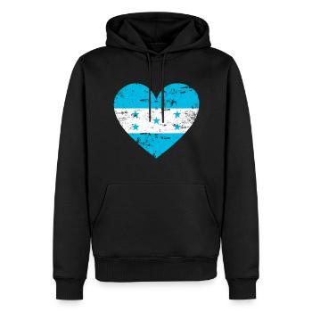 Cœur de drapeau du Honduras - Sweat à capuche Premium bio Homme - noir - Devant - Nico (187cm)