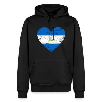 Nicaragua Flag Heart - Men’s Premium Organic Hoodie - black - Front - Nico (187cm)
