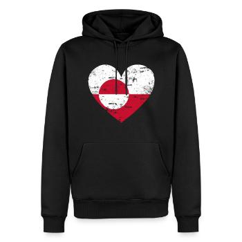 Cœur du drapeau du Groenland - Sweat à capuche Premium bio Homme - noir - Devant - Nico (187cm)
