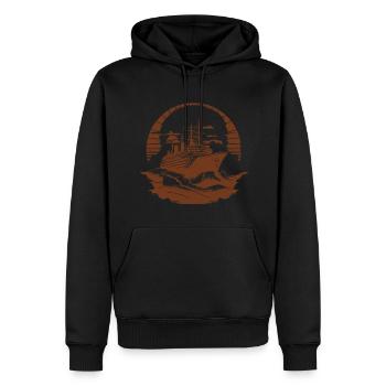 Cruise Ship Retro Vintage - Men’s Premium Organic Hoodie - black - Front - Nico (187cm)