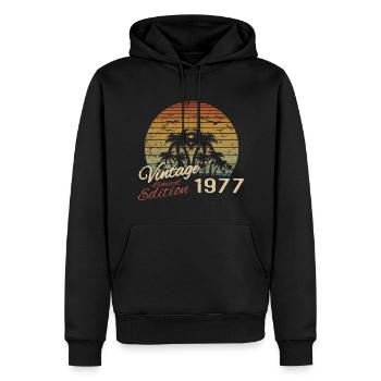 Vintage 1977 Geburtstagsgeschenk 1977 Retro 1977 - Männer Premium Bio Hoodie - Schwarz - Vorne - Nico (187cm)