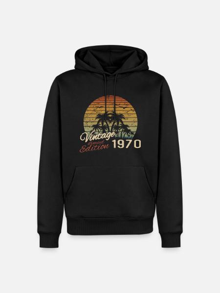 Vintage 1970's Birthday Gift 1970's Retro 1970's - Men’s Premium Organic Hoodie - black
