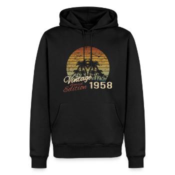 Jahrgang 1958 Geburtstagsgeschenk 1958 Retro 1958 - Männer Premium Bio Hoodie - Schwarz - Vorne - Nico (187cm)