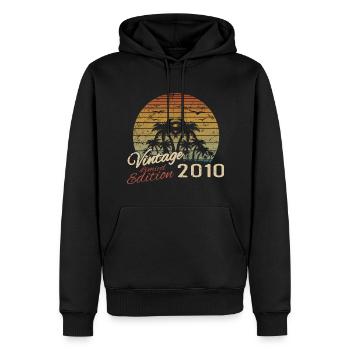 Vintage 2010 Anniversaire Cadeau 2010 Rétro 2010 - Sweat à capuche Premium bio Homme - noir - Devant - Nico (187cm)