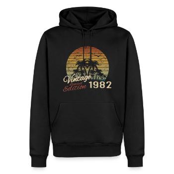 Vintage 1982 Geburtstagsgeschenk 1982 Retro 1982 - Männer Premium Bio Hoodie - Schwarz - Vorne - Nico (187cm)