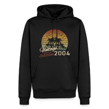 Jahrgang 2004 Geburtstagsgeschenk 2004 Retro 2004 - Männer Premium Bio Hoodie - Schwarz - Vorne - Nico (187cm)