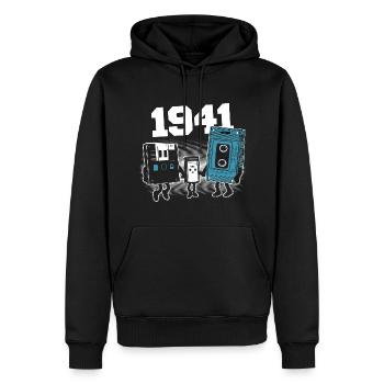 Vintage Born In 1941 Geburtstagsgeschenk 1941 - Männer Premium Bio Hoodie - Schwarz - Vorne - Nico (187cm)