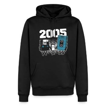 Jahrgang Born In 2005 Geburtstagsgeschenk 2005 - Männer Premium Bio Hoodie - Schwarz - Vorne - Nico (187cm)