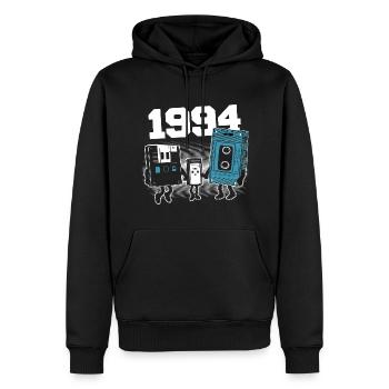Jahrgang Jahrgang 1994 Geburtstagsgeschenk 1994 - Männer Premium Bio Hoodie - Schwarz - Vorne - Nico (187cm)