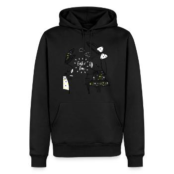Two bunnies - Men’s Premium Organic Hoodie - black - Front - Nico (187cm)