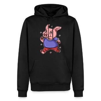 Pig Pig Tshirt Kids Sweet Gift - Sweat à capuche Premium bio Homme - noir - Devant - Nico (187cm)