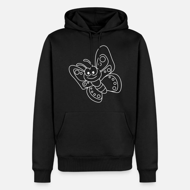 Schmetterling Comic Tier - Männer Premium Bio Hoodie - Schwarz