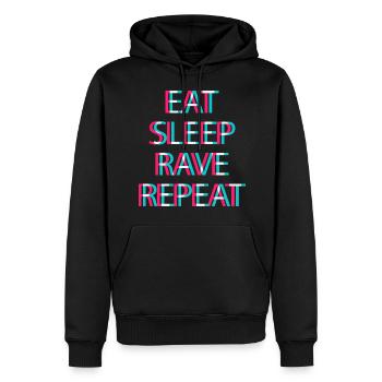 Techno Rave Festival Electro Musik Raver - Männer Premium Bio Hoodie - Schwarz - Vorne - Nico (187cm)