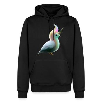 Einhorn Vogel - Männer Premium Bio Hoodie - Schwarz - Vorne - Nico (187cm)